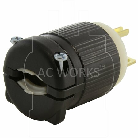 Ac Works NEMA 6-15P 15A 250V Straight-blade Plug with UL, C-UL Approval AS615P